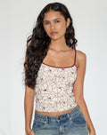 Barlyn Cami Top in Line Flower Cream