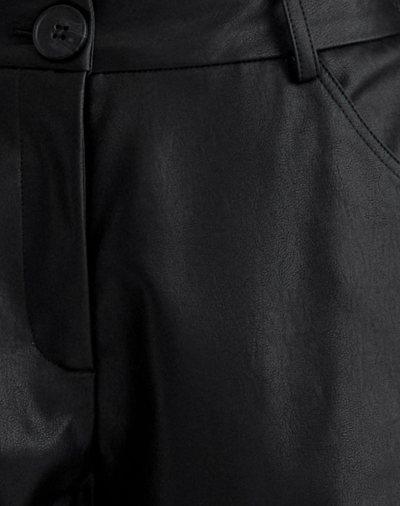 Barvyn Barrel Leg Trouser in PU Black
