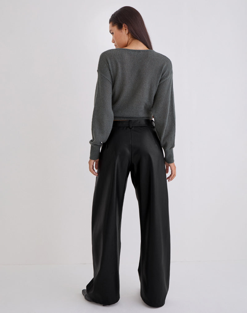 Barvyn Barrel Leg Trouser in PU Black