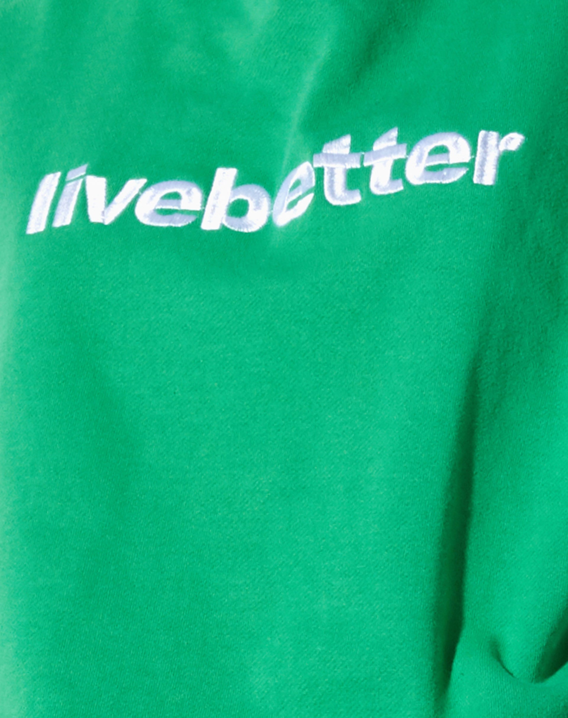 Ted Sweatshirt in Fun Green with 'Live Better' Embro