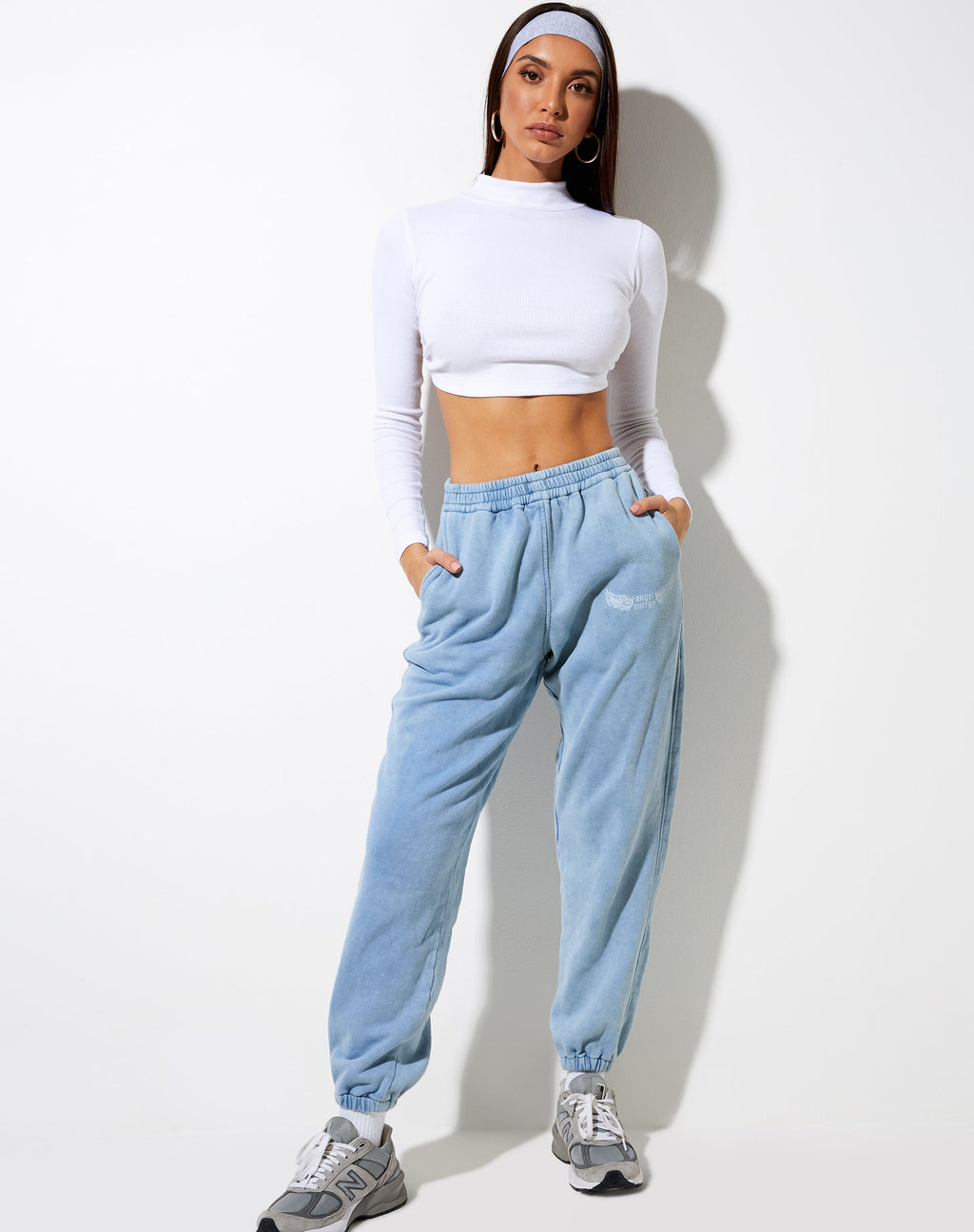 Basta Jogger in Washed Blue 'Angel Energy' Wings