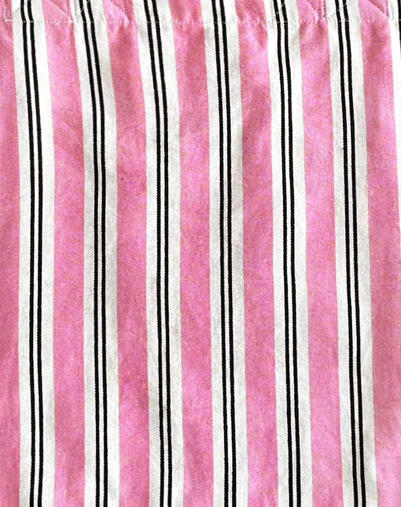 Beach Bag in Stripe Pink