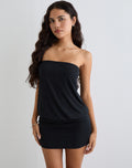 Belia Cinched Waist Mini Dress in Black