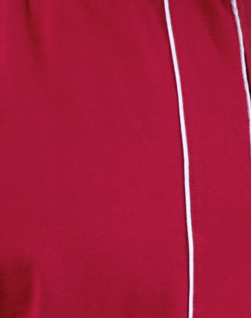 Benton Jogger in Adrenaline Red with Violet Binding