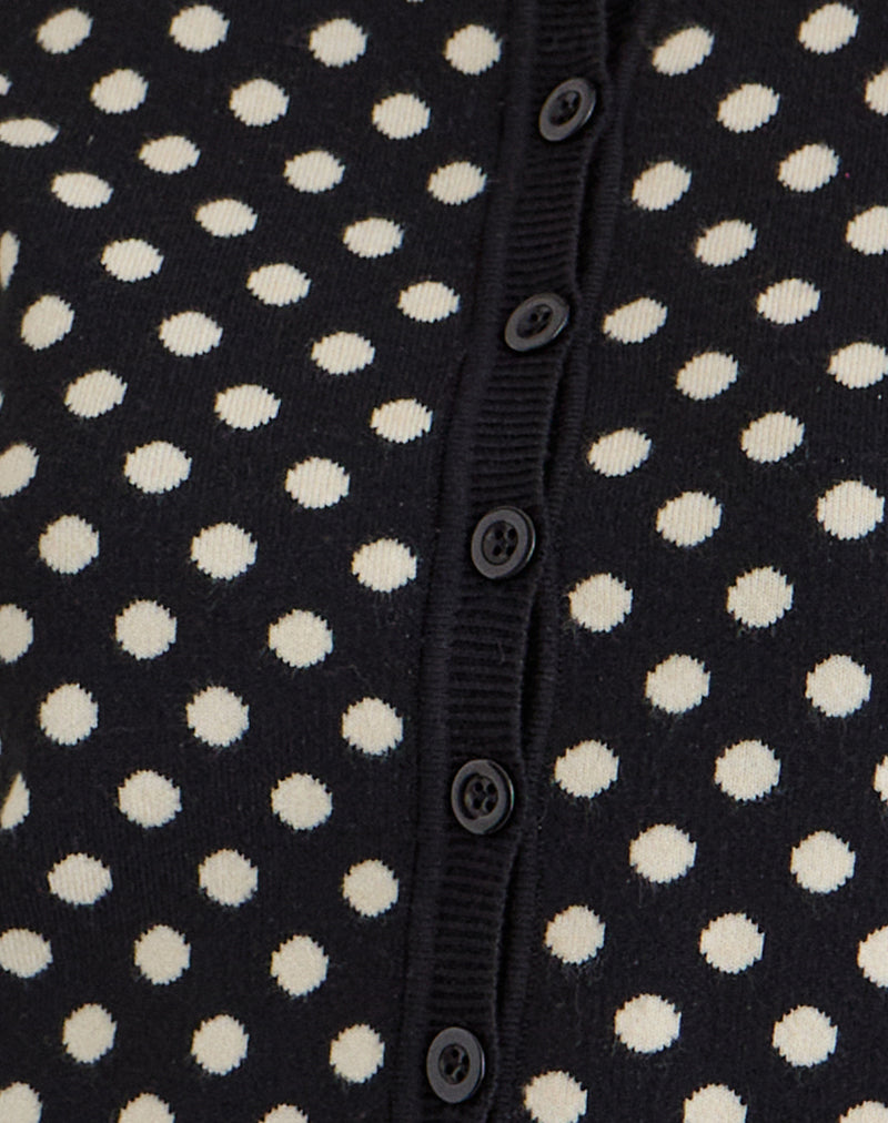 Bhavina Cardigan in Mono Polka