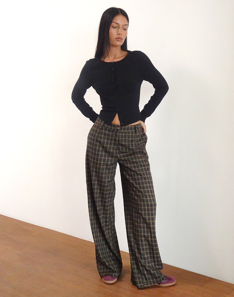 Binar Trouser in Dark Brown Check