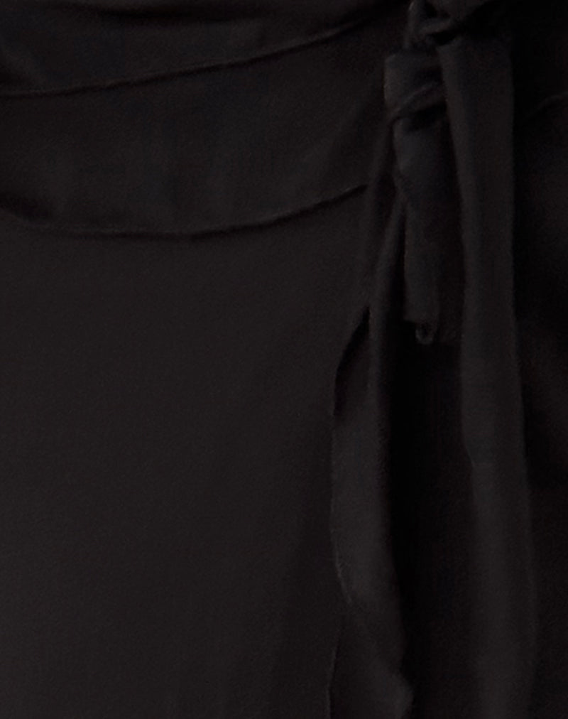 Binita Mini Dress in Chiffon Black