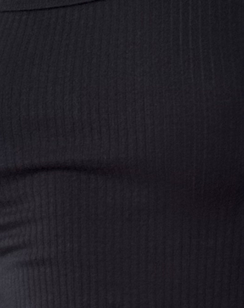 Binlo Extra Long Sleeve Top in Black