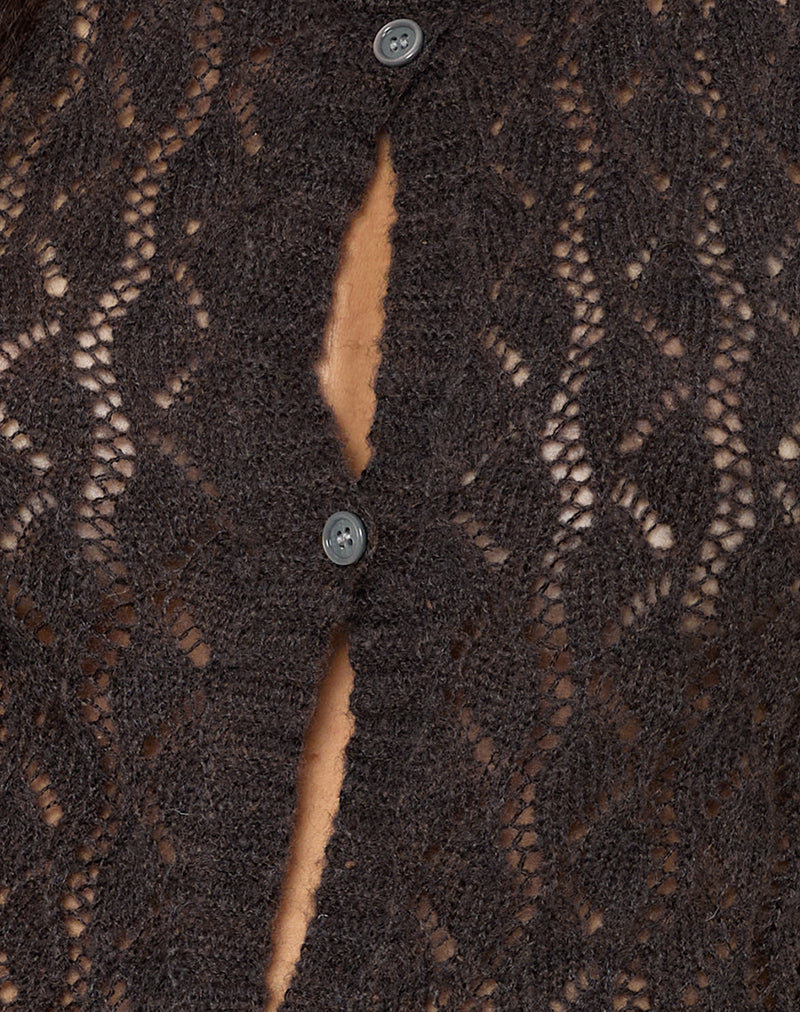 Birama Button Tank Top in Knit Chocolate