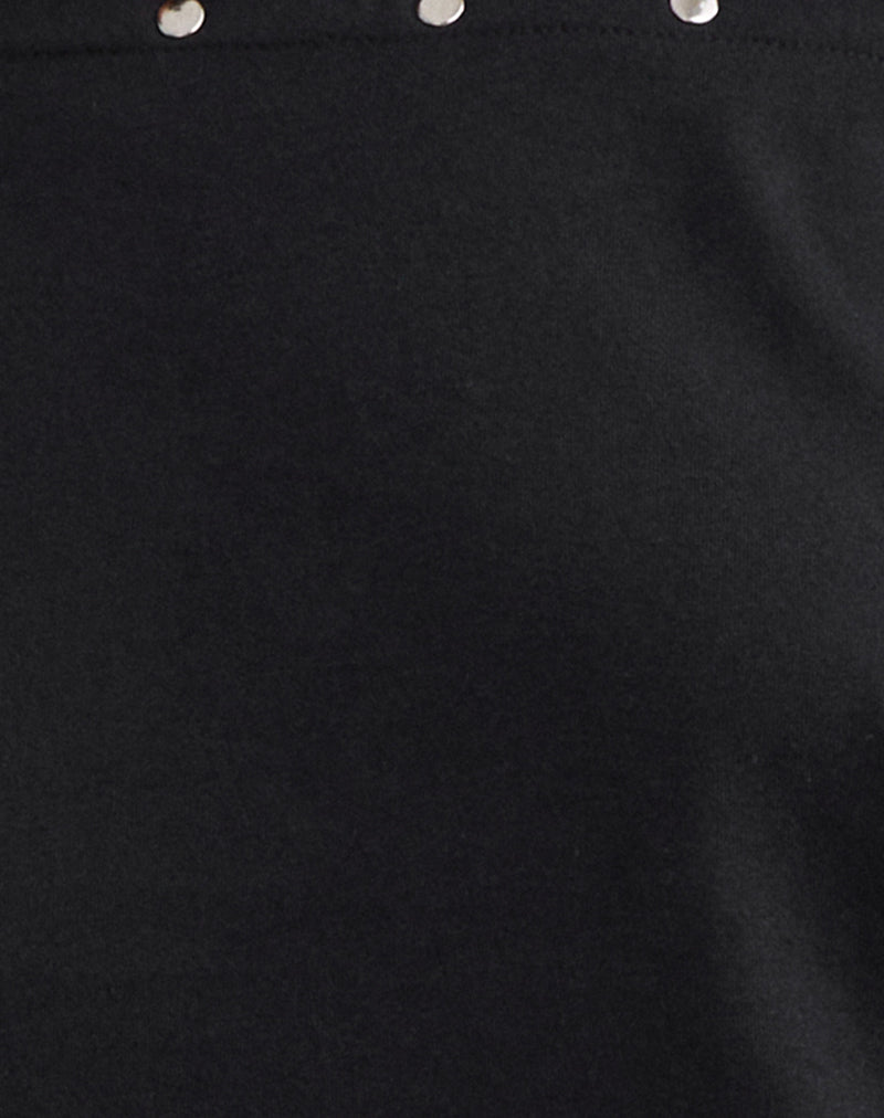 Bizzy Top in Jersey Black with Studs