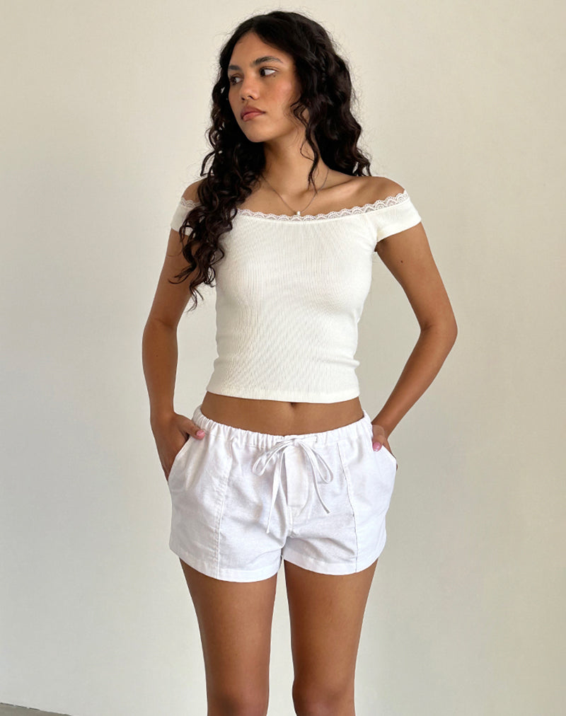 Bolaxi Short in Off White Linen