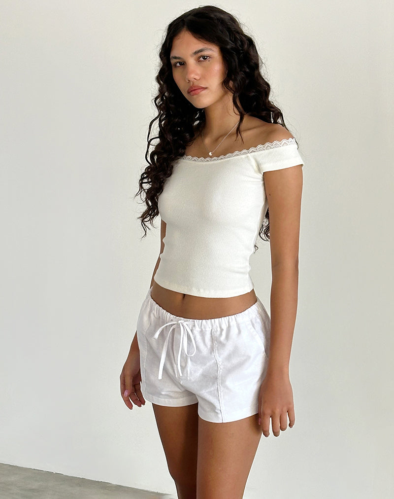 Bolaxi Short in Off White Linen
