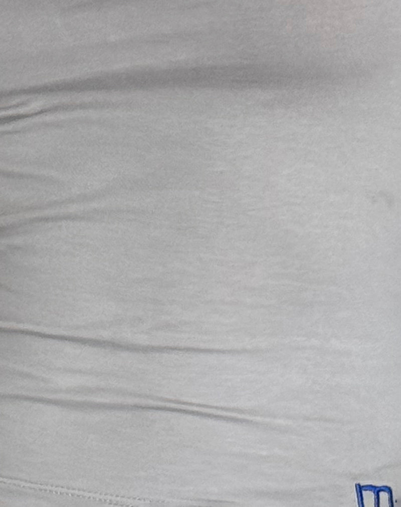 Bonija Long Sleeve Top in Grey with Cobalt Blue Piping