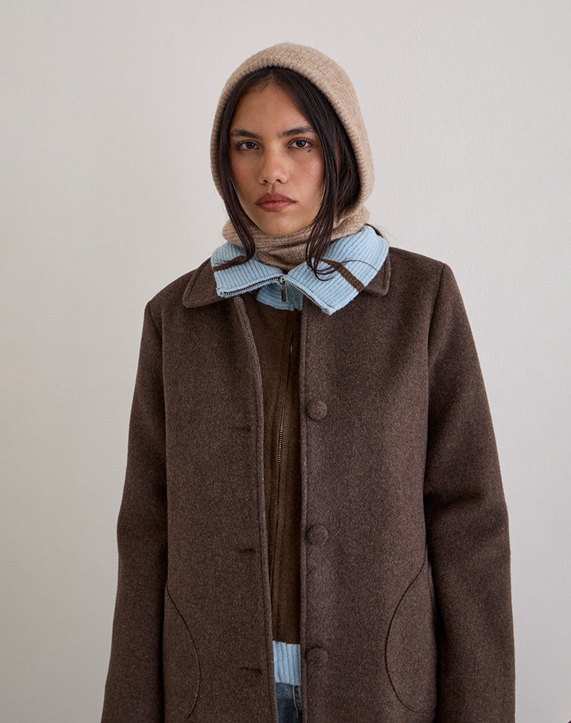 Bonnet Hat in Knit Beige