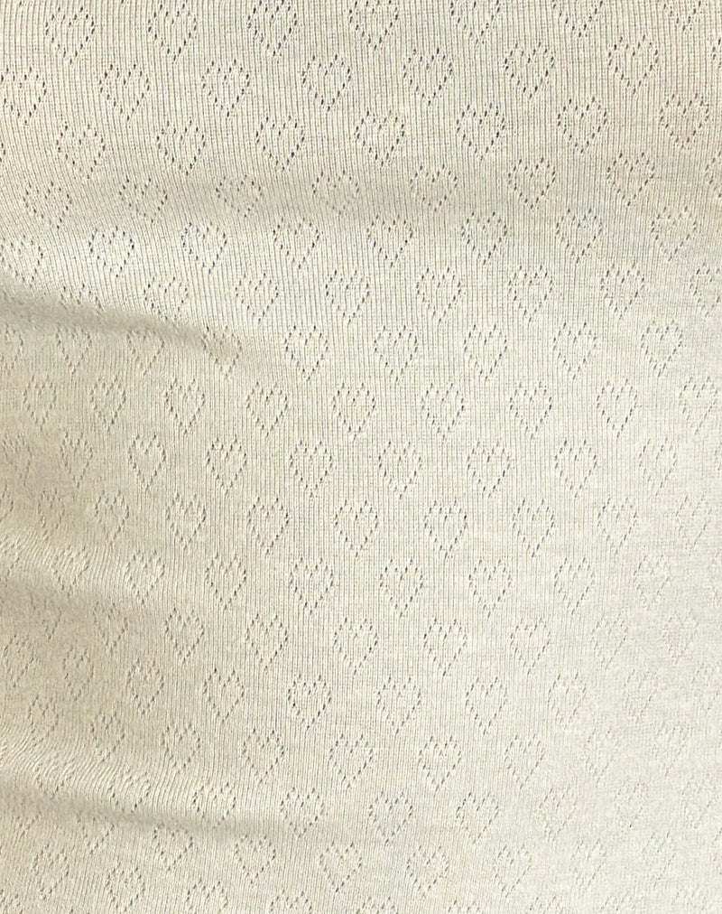 Bovillo Cap Sleeve Top in Pointelle Ivory