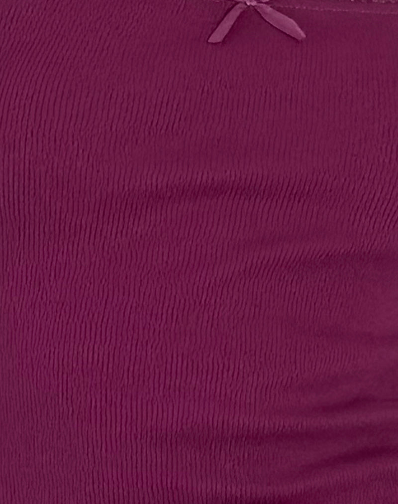 Bovita Long Sleeve Ribbed Top in Berry