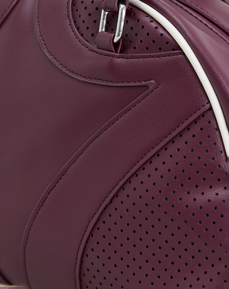 Bowler Bag in Cream and Burgundy