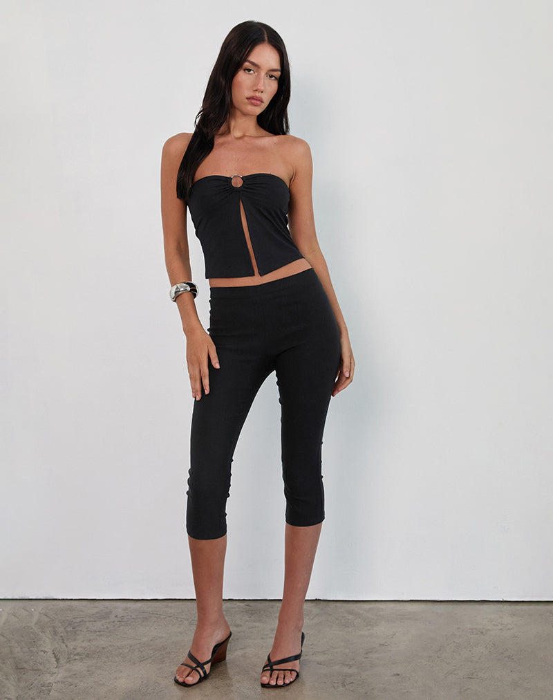 Brea Hardware Butterfly Top in Rayon Jersey Black