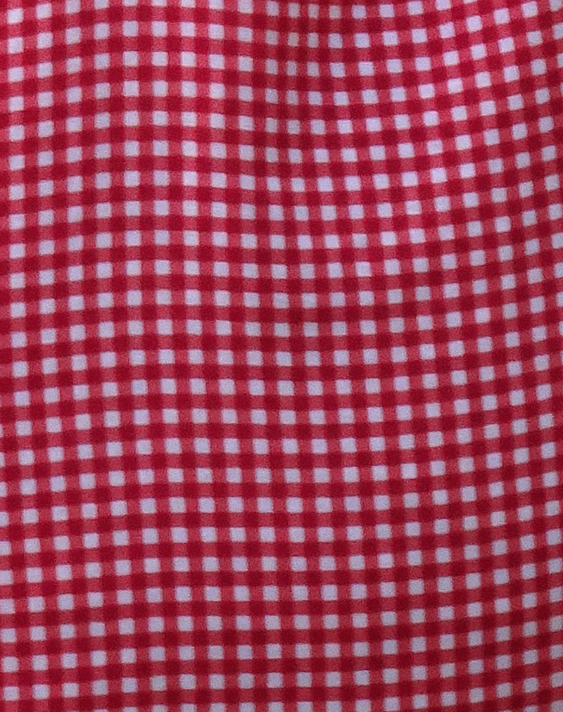 Brie Frill Tote Bag in Red Gingham