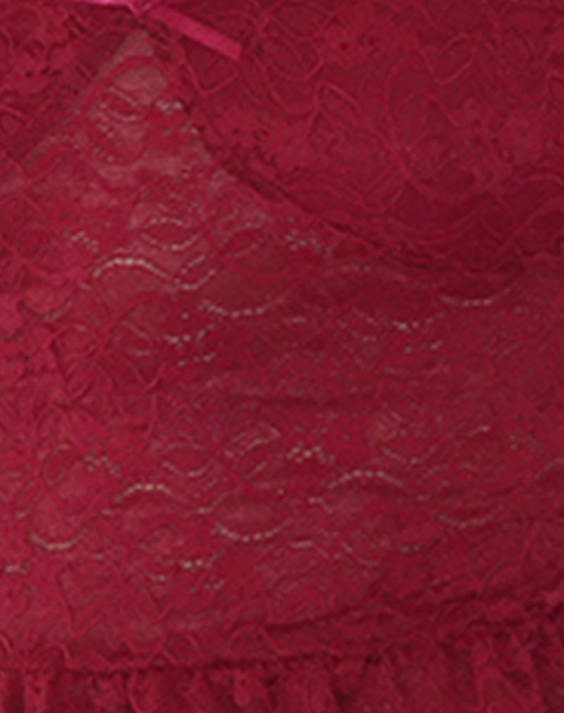 Brietta Cami Top in Deep Red Lace