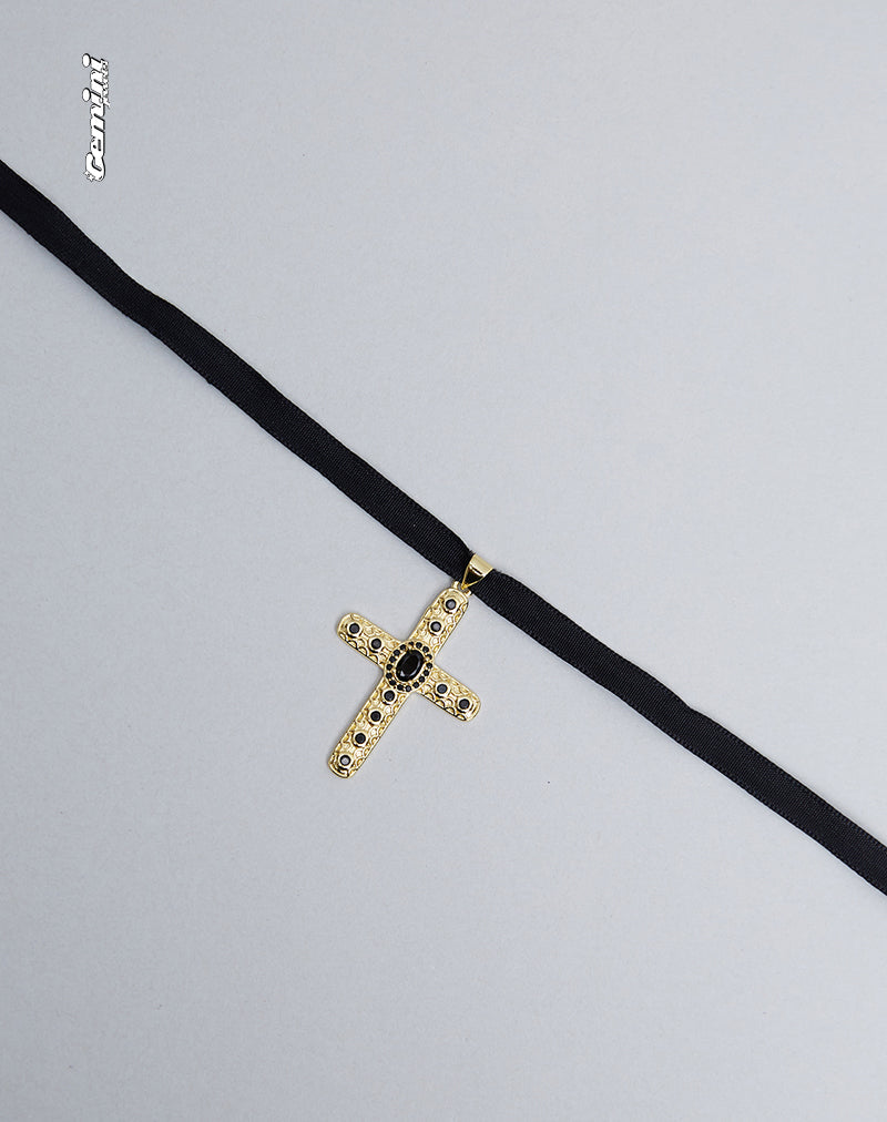 Brooklyn Cross Choker Necklace by Gemini Jewels
