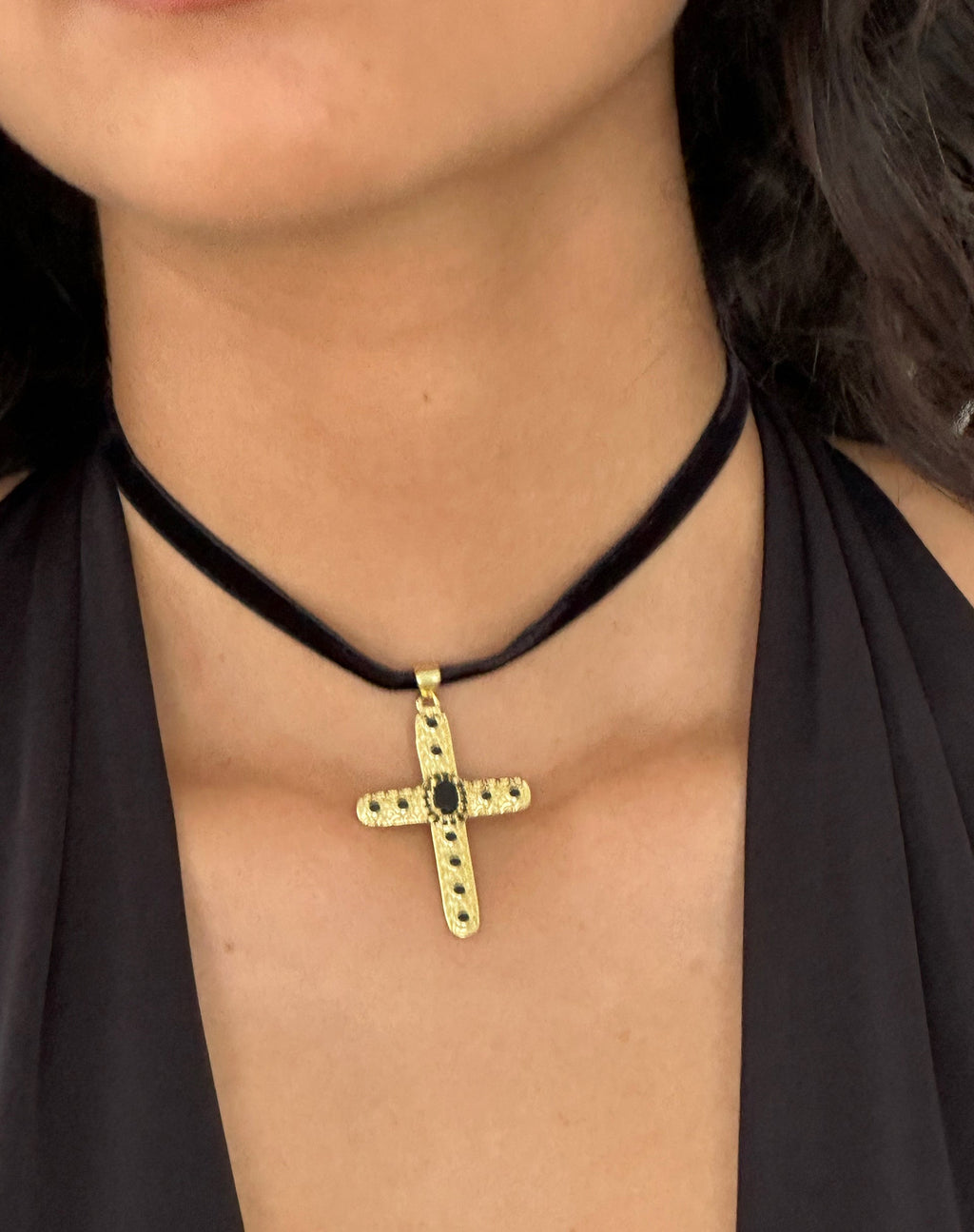 Brooklyn Cross Choker Necklace by Gemini Jewels