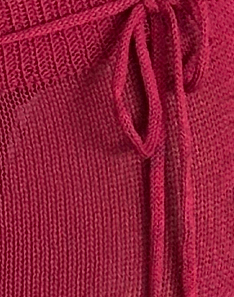 Leysa Midi Skirt in Sheer Knit Red