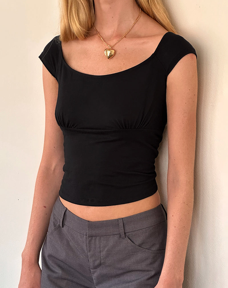 Cania Top in Black Lycra