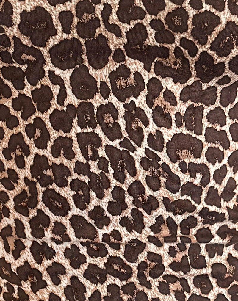 Kichi Micro Shorts in Rar Leopard Sandstorm with Red Trim