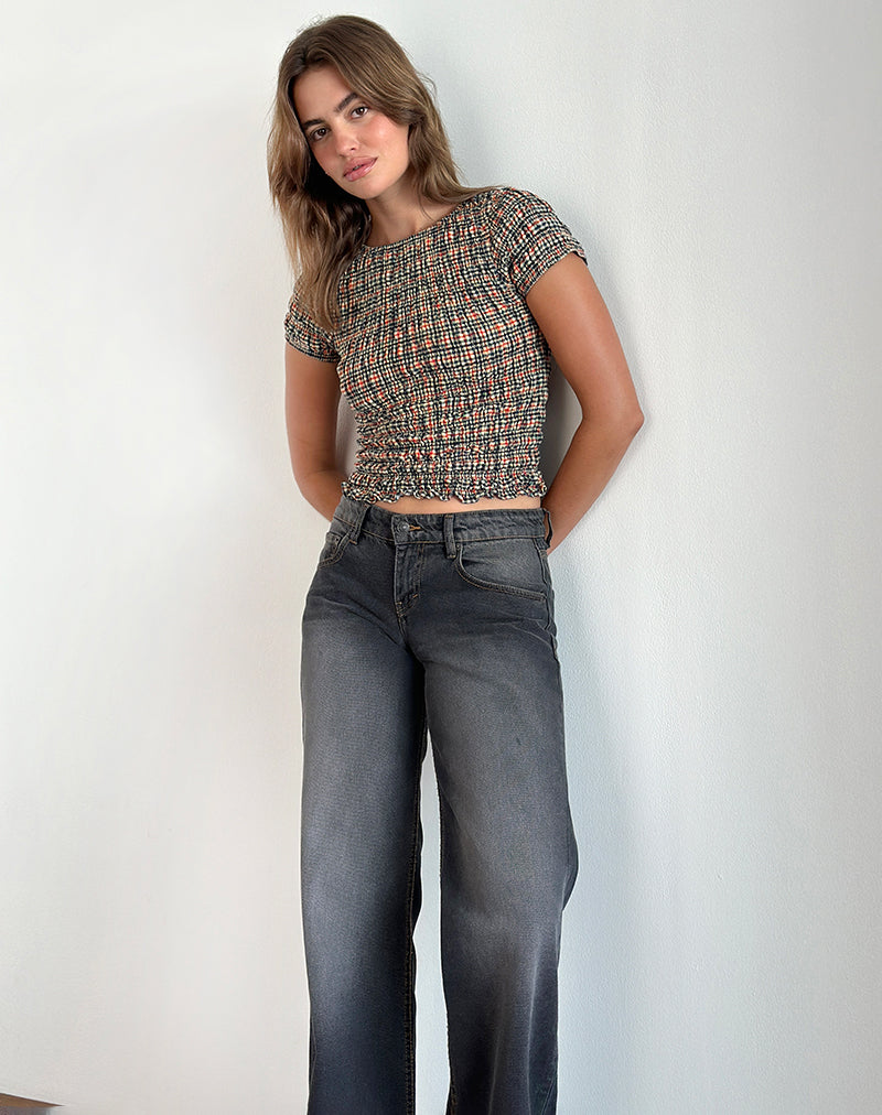 Caripa Shirred Top in Country Check