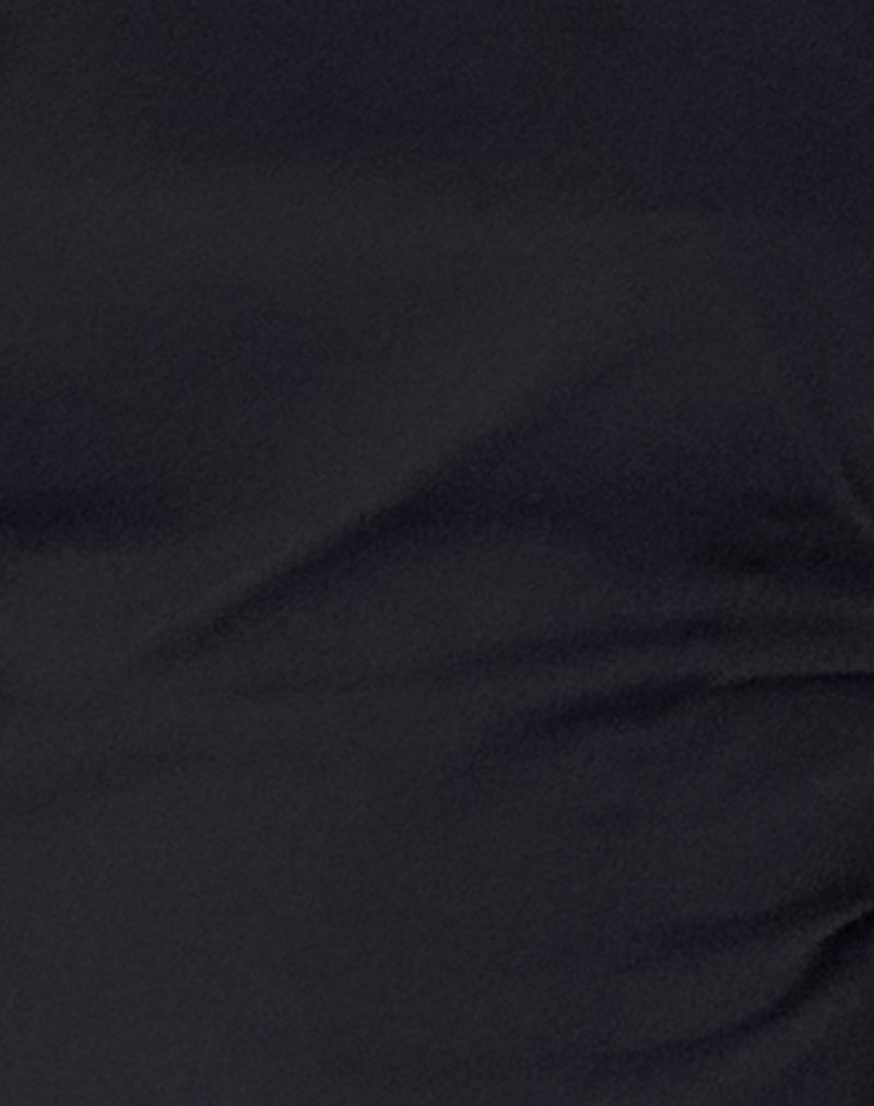 Carissa One Shoulder Chiffon Midi Dress in Black