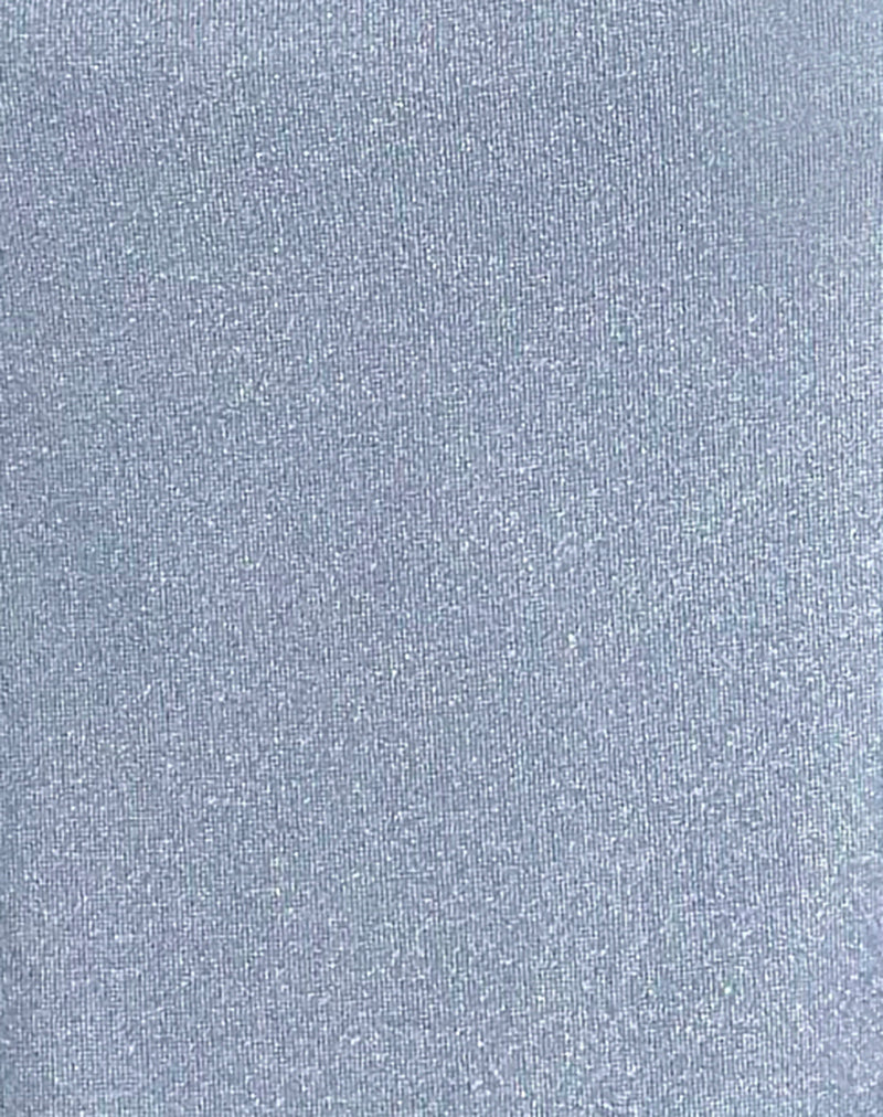 Carola Cut Out Arms Mini Dress in Shimmer Blue