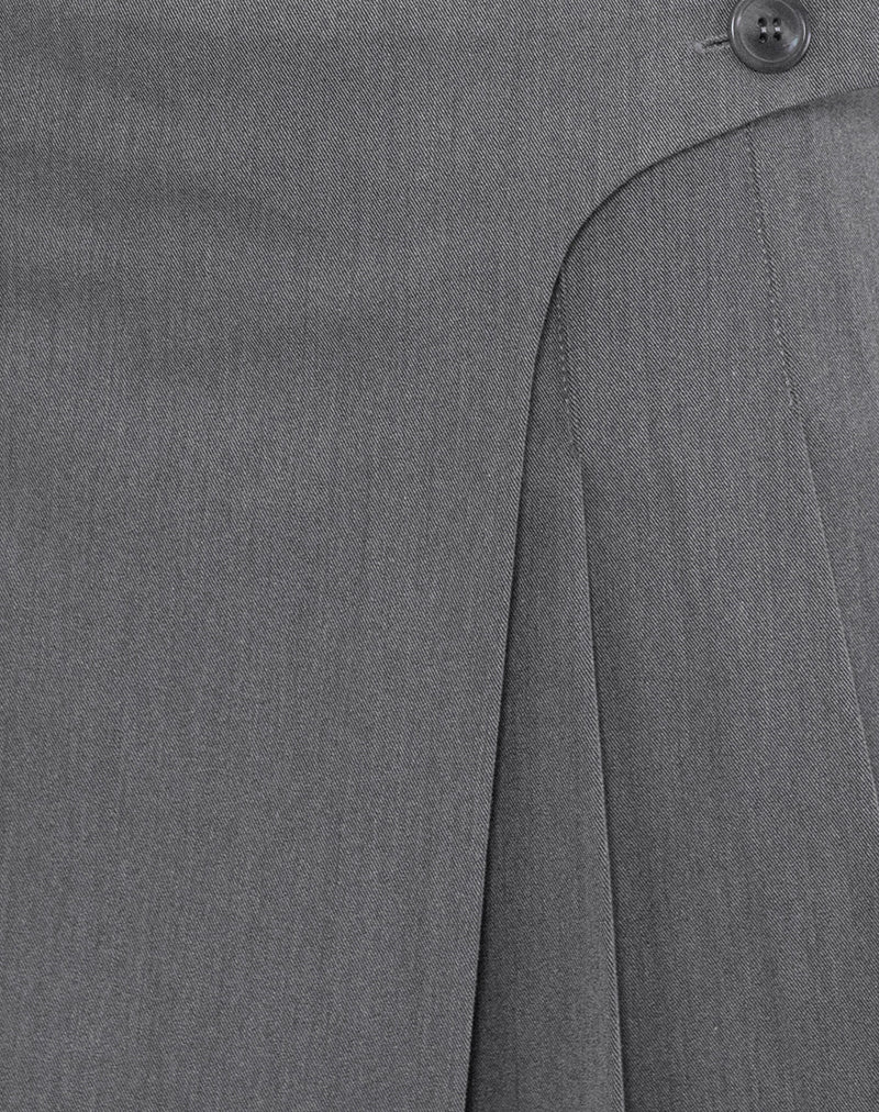 Carwita Panel Wrap Mini Skirt in Charcoal