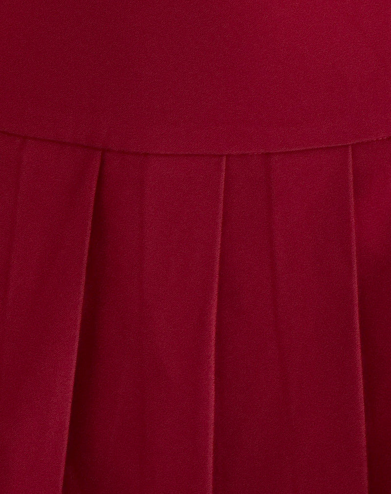 Casini Mini Skirt in Soft Tailoring Burgundy