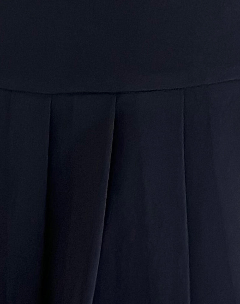 Casini Pleated Micro Skirt in Tailoring Navy