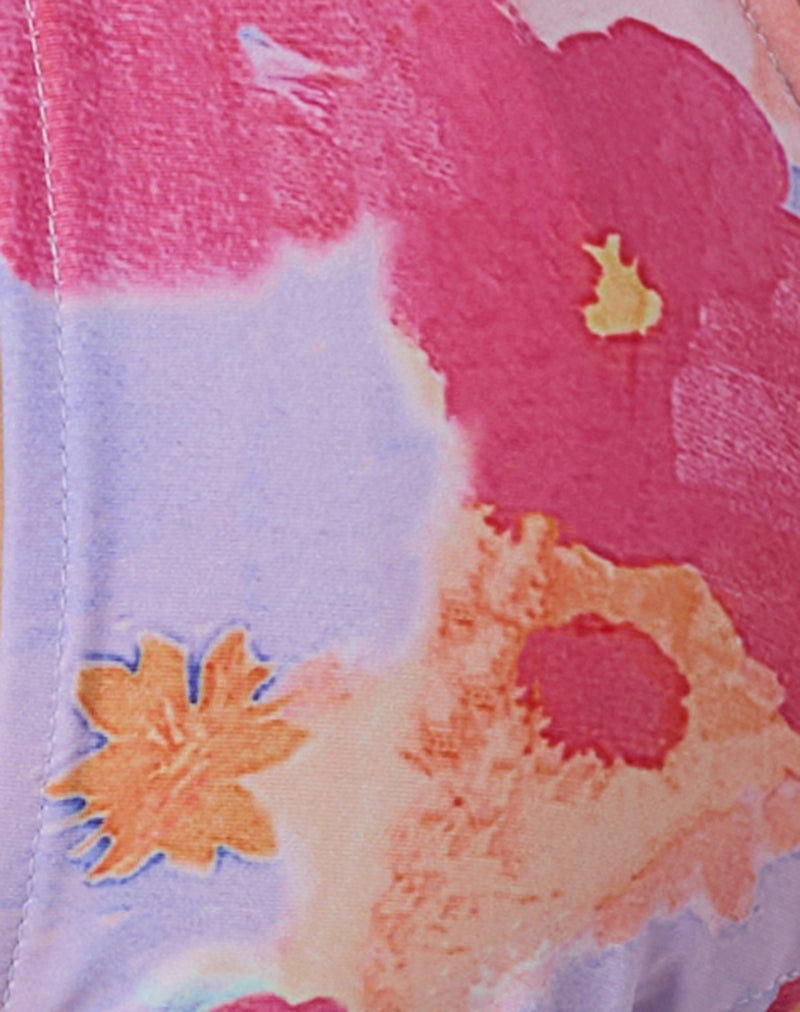 Cerry Bikini Top in Pink Holiday Floral