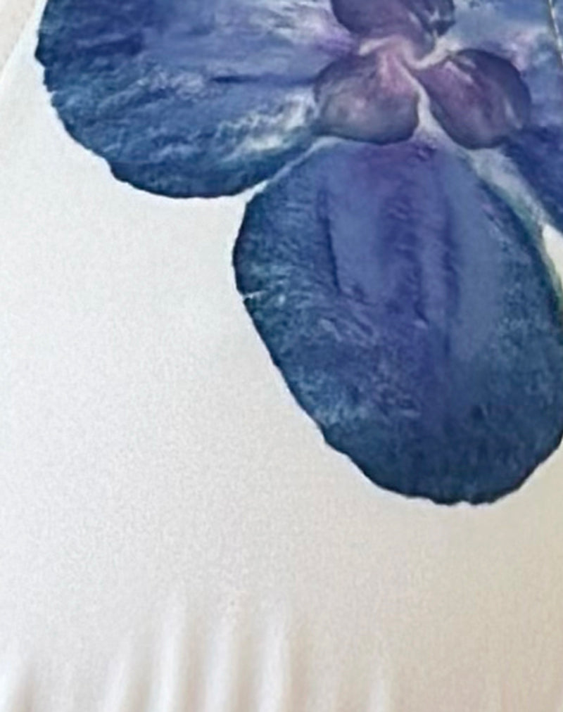 Cerry Bikini Top in Ivory with Blue Orchid