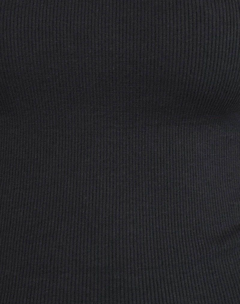 Chacha Top in Black Rib Lace