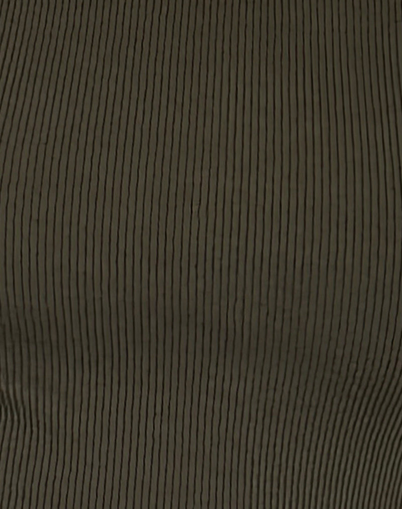 Chacha Top in Olive Rib Lace