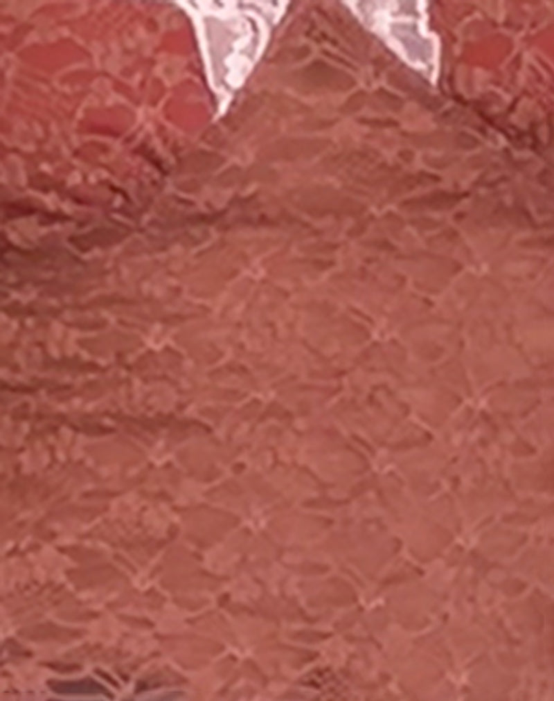 Chantal Long Sleeve Lace Top in Withered Rose