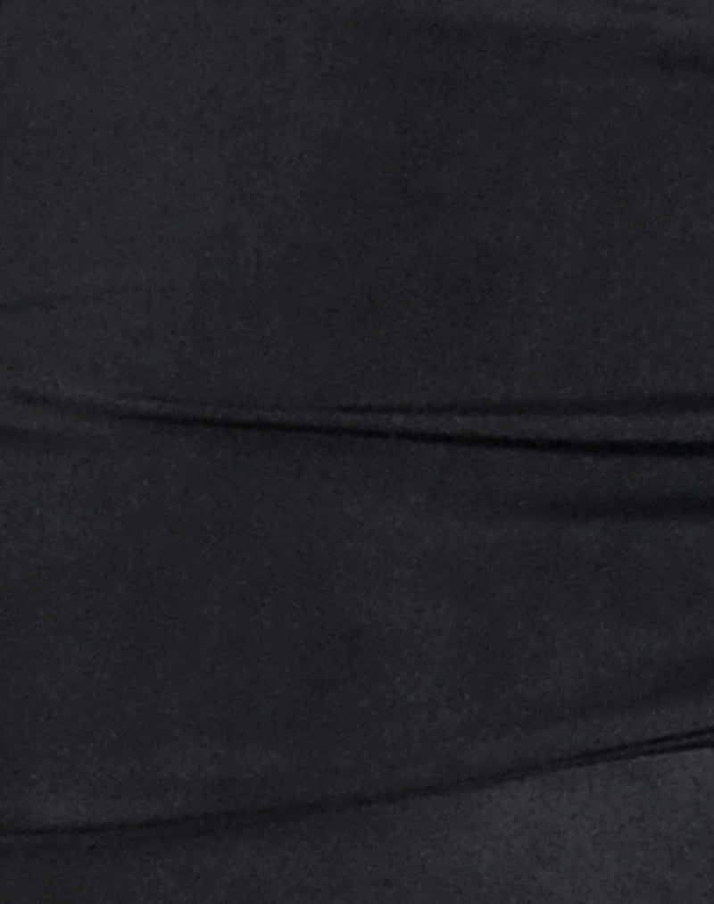 Chantira Fold Over Capri Trousers in Slinky Black