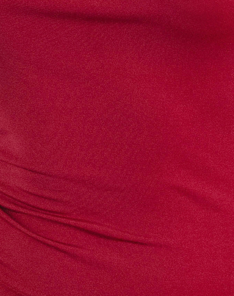 Charley Rosette Top in Lycra Slinky Red