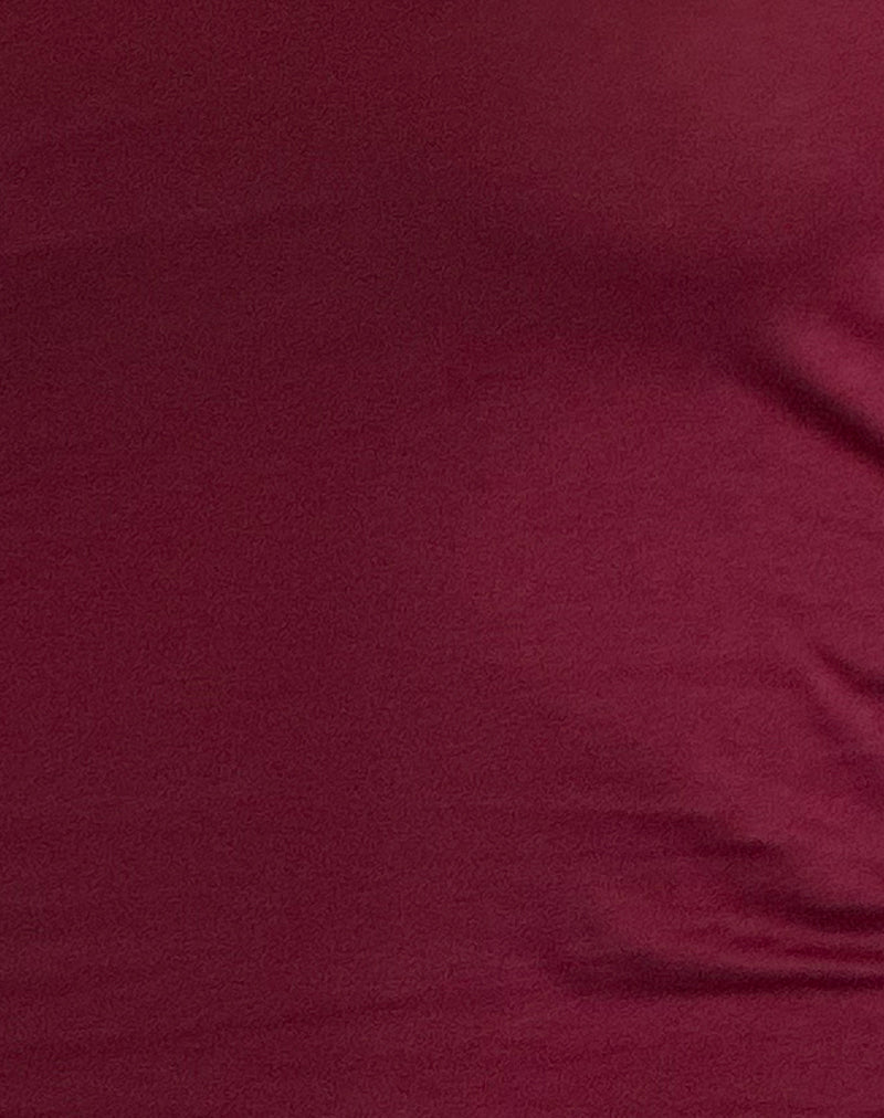 Charya Off Shoulder Top in Burgundy