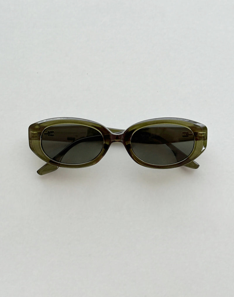 Chelonia Oval Sunglasses in Dark Olive