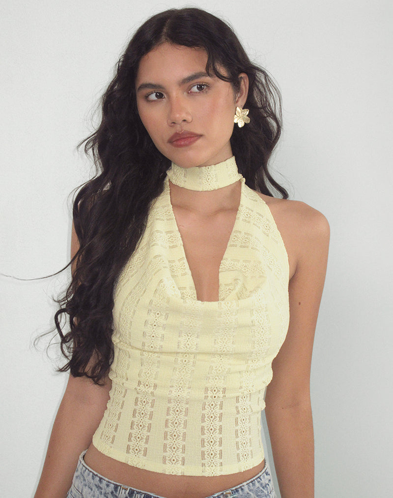 Chupa Top in Broderie Flower Lace Lemon
