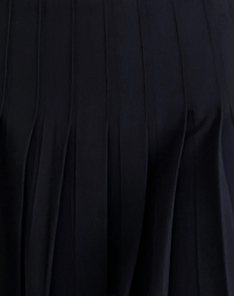 Cida Small Pleat Mini Skirt in Navy