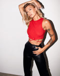 Clias Crop Top in Rib Racing Red