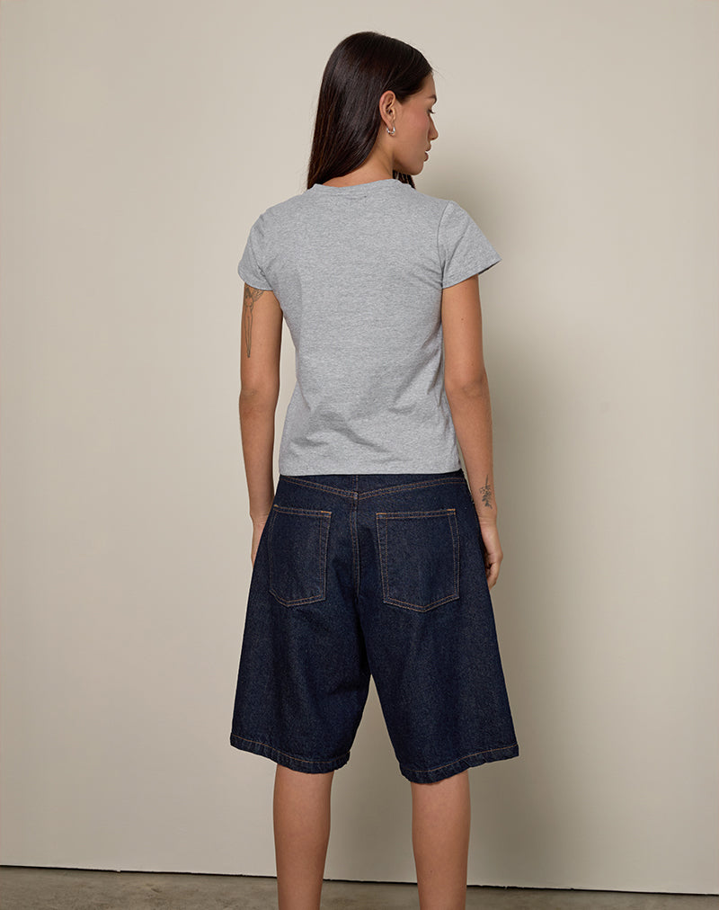 Clio Baggy Tee in Grey Marl