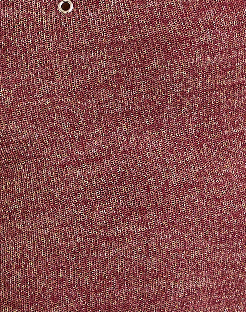 Codiya Stud Mini Dress in Red Shimmer