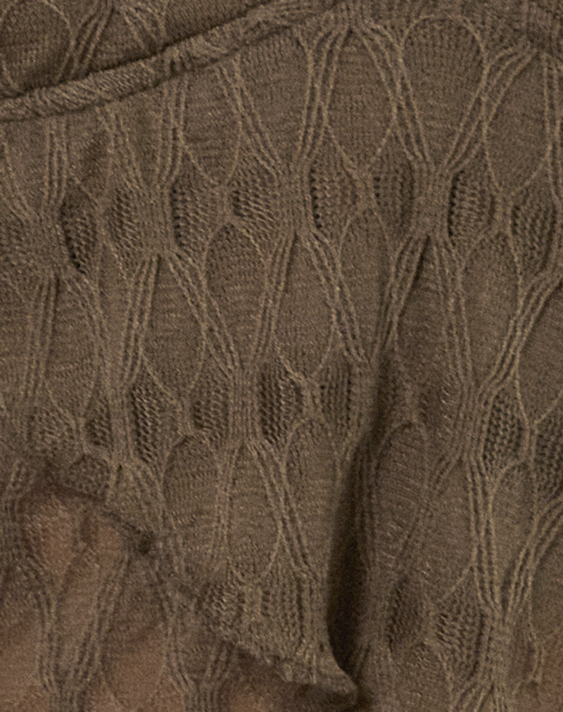 Cojira Cami Top in Textured Knit Mocha Brown